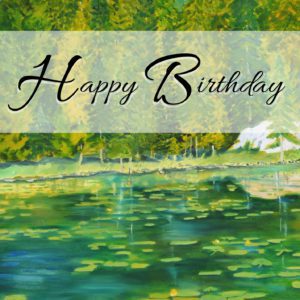 Happy Birthday Lily Pond card cover