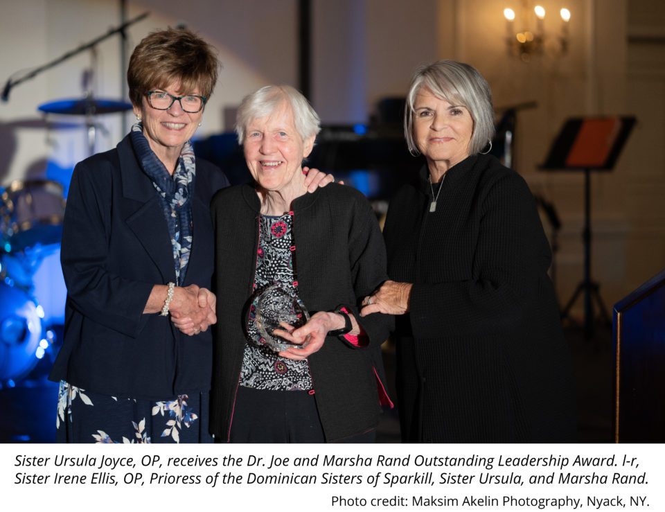 Sister Ursula Joyce, OP receiving award
