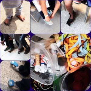 photo collage of shoed feet