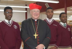 Cardinal Dolan with students